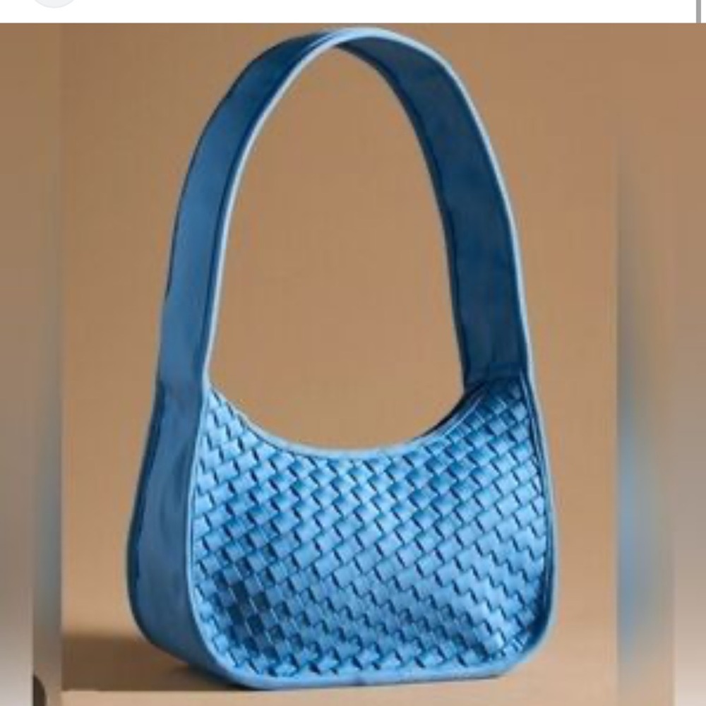 NEW - UNUSED - Anthropologie Sky Blue Woven Tote